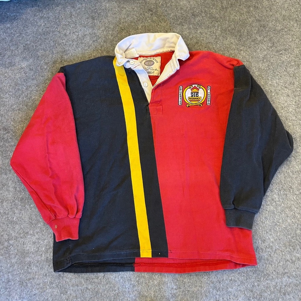Vintage Athletic Knit University of Toronto Ruby‎ Long Sleeve Shirt Adult Medium